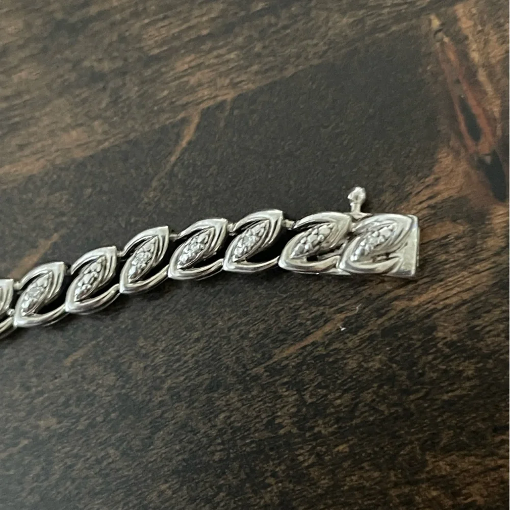 925 Sterling Silver Diamond Tennis Bracelet